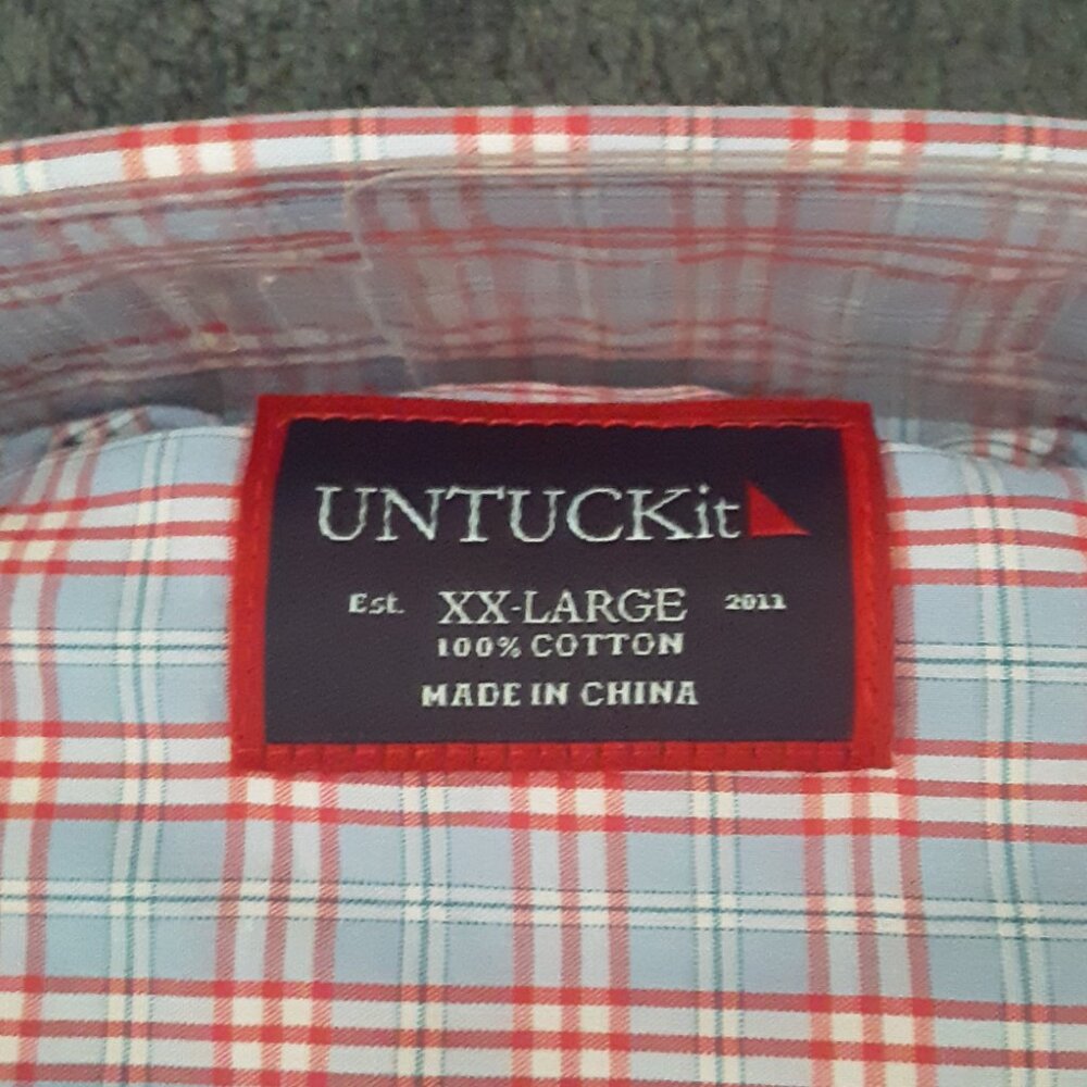 NWT MEN's UNTUCKit Short Sleeve Shirt - 2XL Regular Fit - "SAUTERNS" - Picture 3 of 5